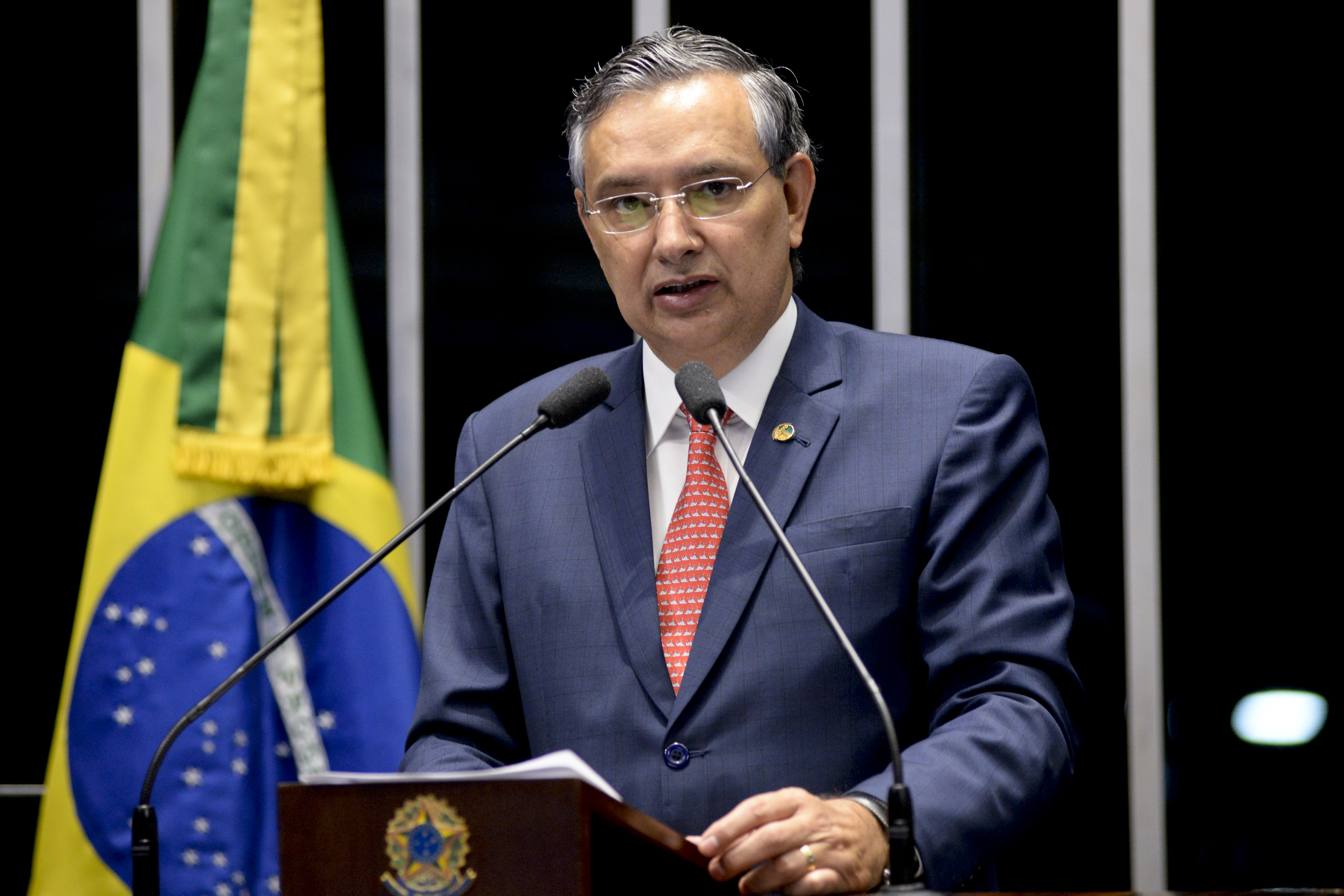 Plenário do Senado Federal durante sessão deliberativa ordinária. 

Em discurso, senador Eduardo Amorim (PSDB-SE). 

Foto: Pedro França/Agência Senado