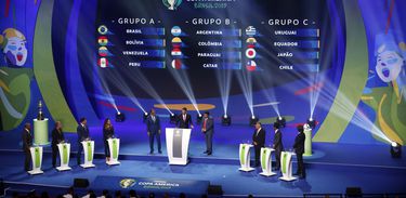 Sorteio dos grupos da Copa América Brasil 2019, na Cidade das Artes.