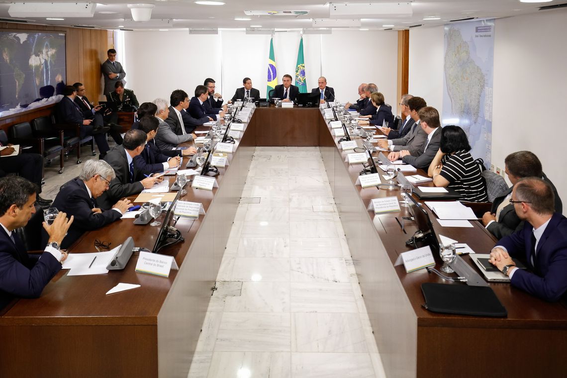 (Brasília - DF, 08/01/2019) Presidente da República, Jair Bolsonaro durante reunião do Conselho de Governo.
Foto: Alan Santos/PR
