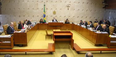 Plenário do Supremo Tribunal Federal (STF) durante julgamento sobre a constitucionalidade do decreto do indulto natalino editado pelo presidente Michel Temer, no ano passado. O relator do caso, é ministro Luís Roberto Barroso.