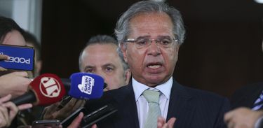 O ministro da Economia, Paulo Guedes, após reunião.