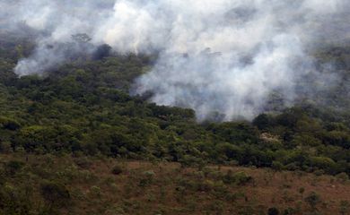 Alto Paraiso de Goiás - Fotos aerea da  queimada do Parque  Nacional da Chapada dos Viadeiros (Valter Campanato/Agência Brasil)