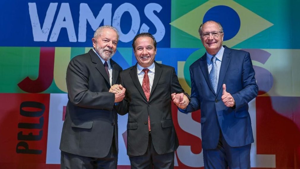 Lula, Valadares Filho e Alckminna Convenção Nacional do PSB