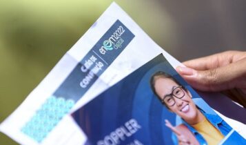 Candidatos comparecem a local de prova para a primeira etapa do Exame Nacional do Ensino Médio (Enem) 2022.