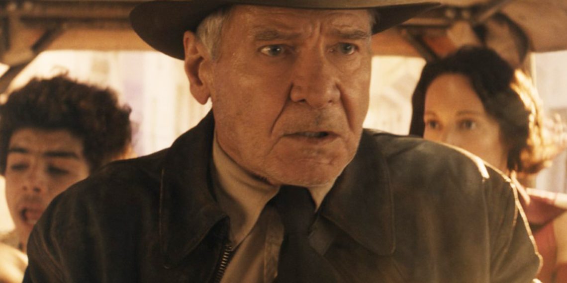(L-R): Teddy (Ethann Isidore), Indiana Jones (Harrison Ford) and Helena (Phoebe Waller-Bridge) in Lucasfilm's INDIANA JONES AND THE DIAL OF DESTINY. ©2023 Lucasfilm Ltd. & TM. All Rights Reserved.