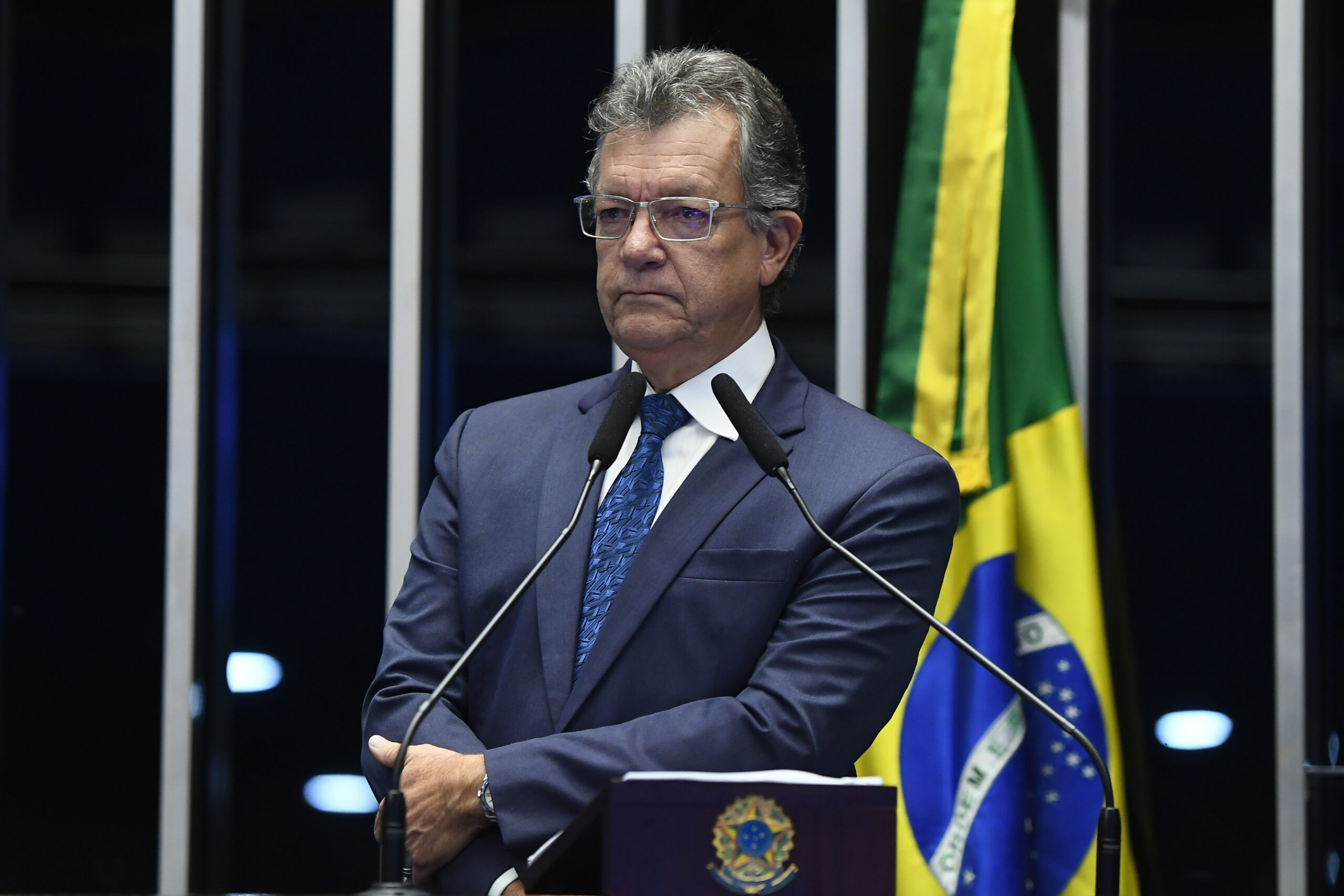 Plenário do Senado Federal durante sessão deliberativa ordinária. Ordem do dia. 

Na pauta, deliberação de autoridades sabatinadas pelas Comissões permanentes, e dos demais itens constantes da pauta publicada pela Secretaria-Geral da Mesa. 

Em discurso, à tribuna, senador Laércio Oliveira (PP-SE).

Foto: Marcos Oliveira/Agencia Senado