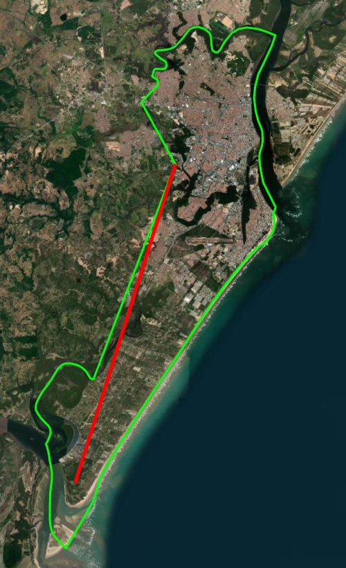 Mapa Aracaju limites linha